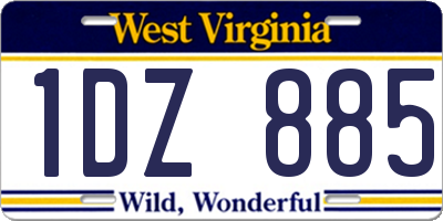 WV license plate 1DZ885