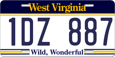 WV license plate 1DZ887