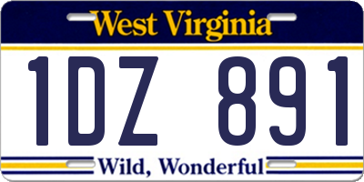 WV license plate 1DZ891