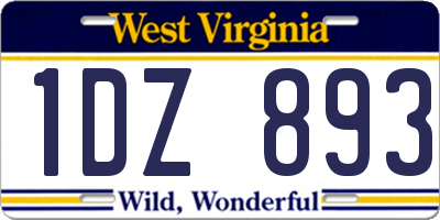 WV license plate 1DZ893