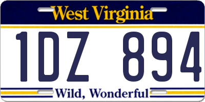 WV license plate 1DZ894