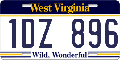 WV license plate 1DZ896