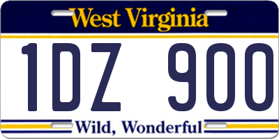 WV license plate 1DZ900