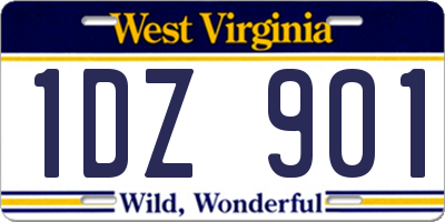 WV license plate 1DZ901