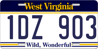 WV license plate 1DZ903