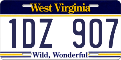 WV license plate 1DZ907