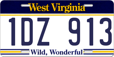 WV license plate 1DZ913