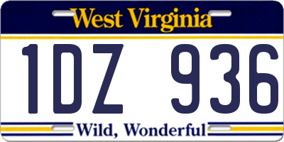 WV license plate 1DZ936