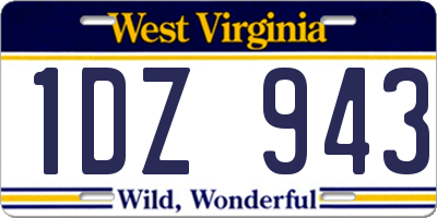 WV license plate 1DZ943
