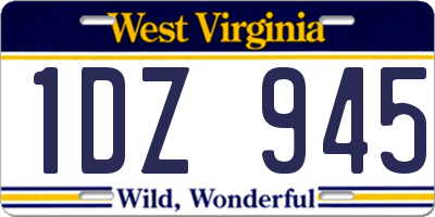 WV license plate 1DZ945