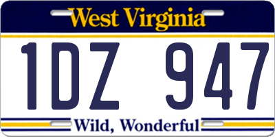WV license plate 1DZ947