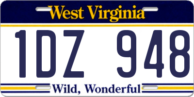 WV license plate 1DZ948