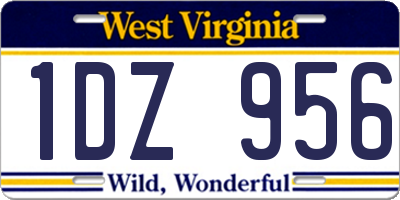 WV license plate 1DZ956