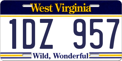 WV license plate 1DZ957