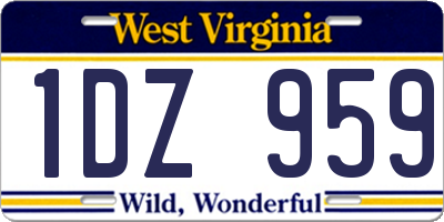 WV license plate 1DZ959