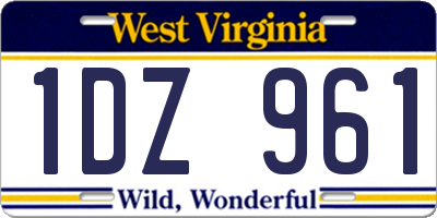 WV license plate 1DZ961
