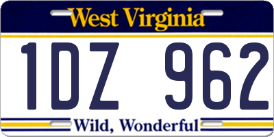 WV license plate 1DZ962