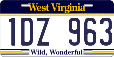 WV license plate 1DZ963