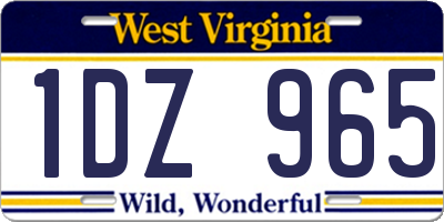 WV license plate 1DZ965