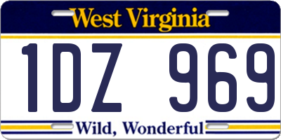 WV license plate 1DZ969