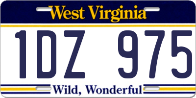WV license plate 1DZ975