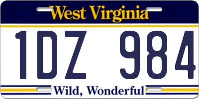 WV license plate 1DZ984
