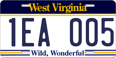 WV license plate 1EA005