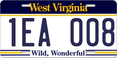 WV license plate 1EA008