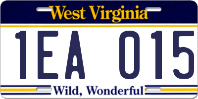 WV license plate 1EA015