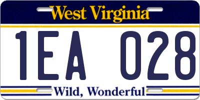 WV license plate 1EA028