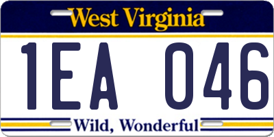 WV license plate 1EA046