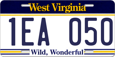 WV license plate 1EA050