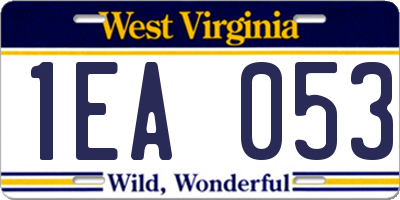 WV license plate 1EA053
