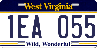 WV license plate 1EA055