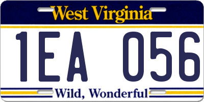 WV license plate 1EA056