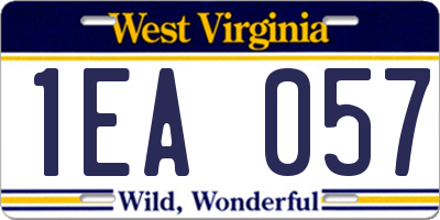 WV license plate 1EA057