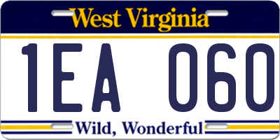 WV license plate 1EA060
