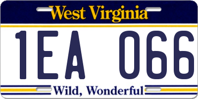 WV license plate 1EA066