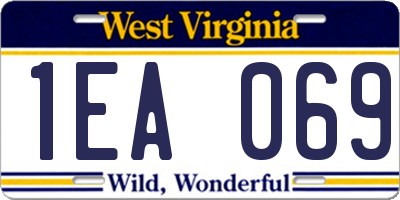 WV license plate 1EA069
