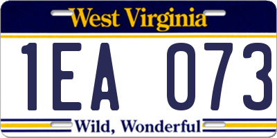 WV license plate 1EA073