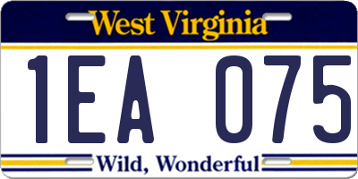 WV license plate 1EA075