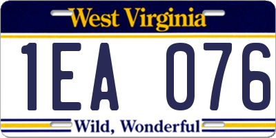 WV license plate 1EA076