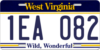 WV license plate 1EA082