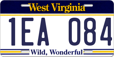 WV license plate 1EA084