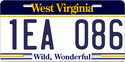 WV license plate 1EA086