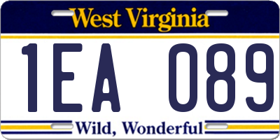 WV license plate 1EA089