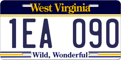 WV license plate 1EA090