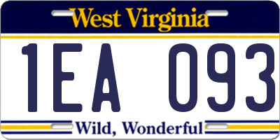 WV license plate 1EA093