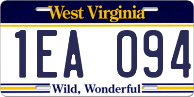 WV license plate 1EA094