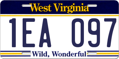 WV license plate 1EA097
